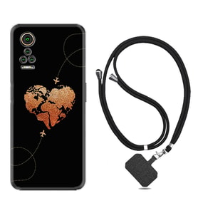 General Mobile GM 21 Pro GM 22 Pro Plus Kılıf Boyun Askılı Silikon Plane Heart 1721