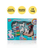 Boya & Yıka Sevimli Evcil Hayvanlar Seti – 6 Renkli Keçeli Kalemli, Yıkanabilir Oyuncak Boyama Seti (Karışık)