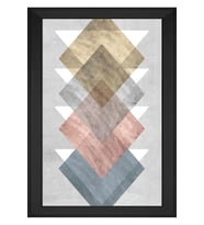 Soyut Şekiller Motifli Kanvas Tablo 50 x 70 cm Siyah Çerçeve