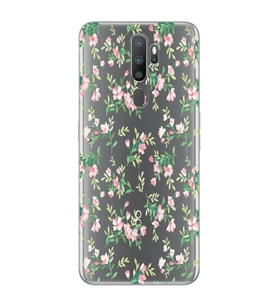Oppo A5 2020 / A9 2020 Uyumlu Çiçek Desenli Şeffaf Telefon Kılıfı