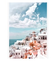 Santorini Oia Yunanistan Tablo Ahşap Poster Dekoratif