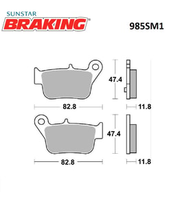YARI METALİK FREN BALATASI / SYM / MAXSYM / 600cc / ARKA  / 2014-2015