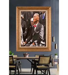 Altın Varaklı Çerçeveli Paspartulu Atatürk Tablo DC1164 (Gold)