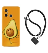 Xiaomi Redmi 12C Kılıf Resimli Boyun Askılı İpli Desenli Silikon Series Dance Avokado 1878