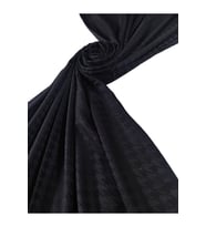 Enba Viskon Jakarlı Kaz Ayağı Desenli Şal 75x190 cm (Siyah)