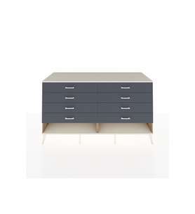 Kronos Konsol 8 Çekmeceli  176x59x99 Çam-Aytaşı/Antrasit