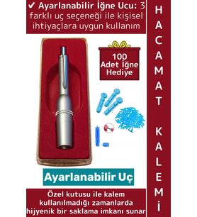 Premium Klinik Terapi Ayarlanabilir 3 Uçlu Özel Hijyenik Kutu Hacamat Kalemi 100'lü İğne Hediye