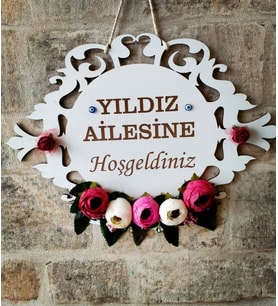 EV KAPI SÜSÜ AİLE TEMALI KİŞİYE ÖZEL