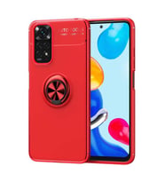 Coverzone Xiaomi Redmi Note 11 ?le Uyumlu K?l?f Ravel Y�z�k Tutma Aparat? Tak?l? Stand Olabilen Silikon K?rm?z?