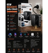 Kalemhane Güç Sende Gan Teknoloji Masaüstü 65w 4 Lü Port Hızlı Şarj Cihazı Adaptör