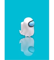 Among Us Ghost Oyuncak tek parça gövde, kaliteli baskı 6 cm (Beyaz)
