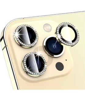 Binano Iphone 12 Pro Max Taşlı Gold Kamera Koruyucu
