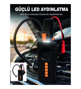 Mey İthalat® Dijital Lastik Şişirme Kompresörü Akü Takviye Powerbank LED Aydınlatmalı Acil Durum Cih
