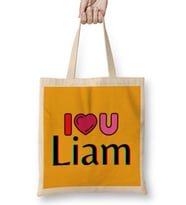 Liam Name Custom - vintage Retro Rainbow Style Design Gift Baby-Gift For Him Bez Çanta Uzun Saplı