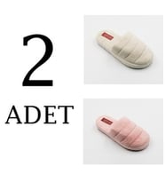 2'li Kadın Kışlık Termal Ev Terliği (Pembe-Multı)