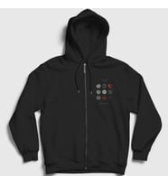 Presmono Unisex Siyah Blurryface Twenty One Pilots Fermuarlı Kapüşonlu Sweatshirt 119410tt