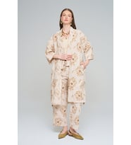 Kadın Büyük Çiçek Nakışlı Payet İşlemeli Uzun Kimono