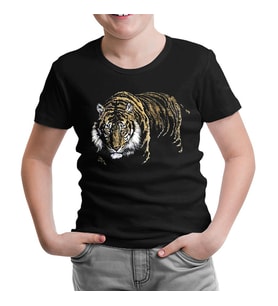 Kaplan Siyah Çocuk Tshirt