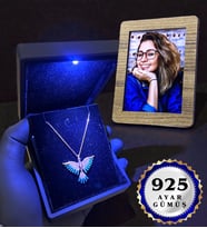Size Özel Fotoğraflı Premium Işıklı Kutusunda 925 Ayar Gümüş Kolye Farklı Modeller (Model 6)