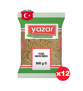 Yazar Yeşil Mercimek 900 Gr. x 12 Adet