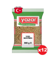 Yazar Yeşil Mercimek 900 Gr. x 12 Adet