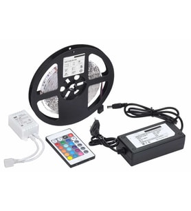 5 MT 3 Cipli Rgb Şerit Led Silikonlu Adaptör Uzaktan Kumanda Tak Çalıştır