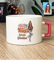 Kişiye Özel Karikatürlü Cute But Aires Koç Burcu Lüks Fincan Doğum Günü Hediyesi