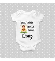 Kişiye Özel İsimli Bebeğe Eniştesinin Ballı Lokumu Yazılı Tasarım Bebek Body Zıbın
