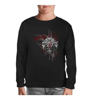 World of Warcraft - Horde Logo in Cahins Siyah Çocuk Sweatshirt