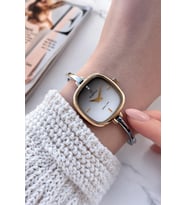 Essence Vintage Seri Küçük Kasa Çelik Kararma Renk Atma Yapmaz Kadın Kol Saat+Bileklik BD1222.270 (Gri)