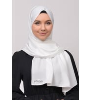 Medine İpeği Düz Tesettür Şal (Beyaz)