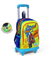 Coral High Kids Fosforlu Sarı Saks Motorsiklet Desenli Üç Bölmeli Çekçekli Okul Sırt Çantası 23942