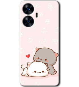 Realme C55 Kılıf HD Desen Baskılı Kılıf - Kedi Aşkı
