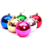 Party Marty Yılbaşı Süsü Top Süs 6Cm 6Lı Karışık Renkli