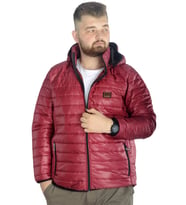 Mode XL Büyük Beden Mont Kapitone Kapşonlu 22602 Bordo