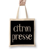 French Slogan Citron Presse Bez Çanta Uzun Saplı