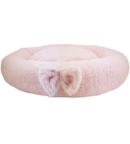 Pelüş Simit Kedi & Küçük Irk Köpek Yatağı - Pembe