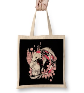 Koi Fish in Space Bez Çanta Uzun Saplı
