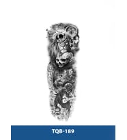 TQB-189 ASLAN VE KURUKAFA DESEN GEÇİCİ KOL DÖVMESİ-TATTO