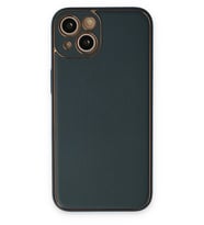 Durukar® iPhone 14 Plus Kılıf Coco Deri Silikon Kapak - Yeşil