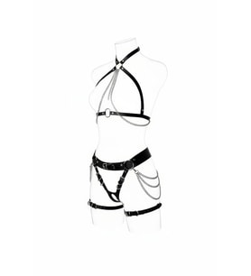 Mulvxbrf Brf02 Siyah Harness Takım Tokalı Bacak Detaylı Vücut Aksesuarı - Brf1084 (Mulvix)