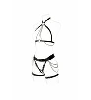 Mulvxbrf Brf02 Siyah Harness Takım Tokalı Bacak Detaylı Vücut Aksesuarı - Brf1084 (Mulvix)