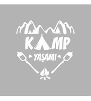 Kamp  Yaşamı Araba Sticker siyah 15x15 CM (Beyaz)