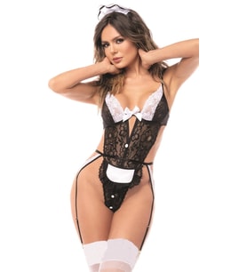 Mulvxbrf Brf02 Siyah Dantelli  Body Hizmetçi Kostümü (Mulvix)
