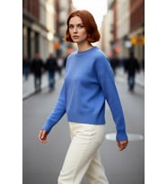 Kadın Oversize Basic Triko Bisiklet Yaka Uzun Düşük Kol Kırmızı Kışlık Günlük Şık Kazak Kaliteli