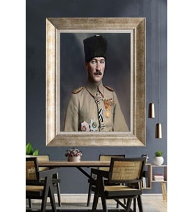Gümüş Çerçeveli Atatürk Tablo za107