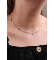 Yıldız Tasarımlı Choker Gümüş Kolye 6585