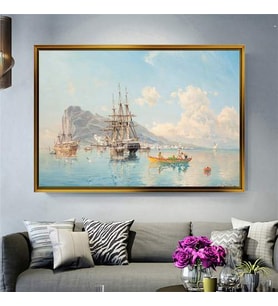 Altın Çerçeveli dekoratif tablo l327 (Gold)