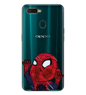 Oppo A5S/AX7/A12 Uyumlu Örümcek Adam Desenli Şeffaf Telefon Kılıfı
