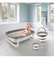7273 KATLANABİLİR ÜÇLÜ BEBEK BANYO SETİ STONE GRİ